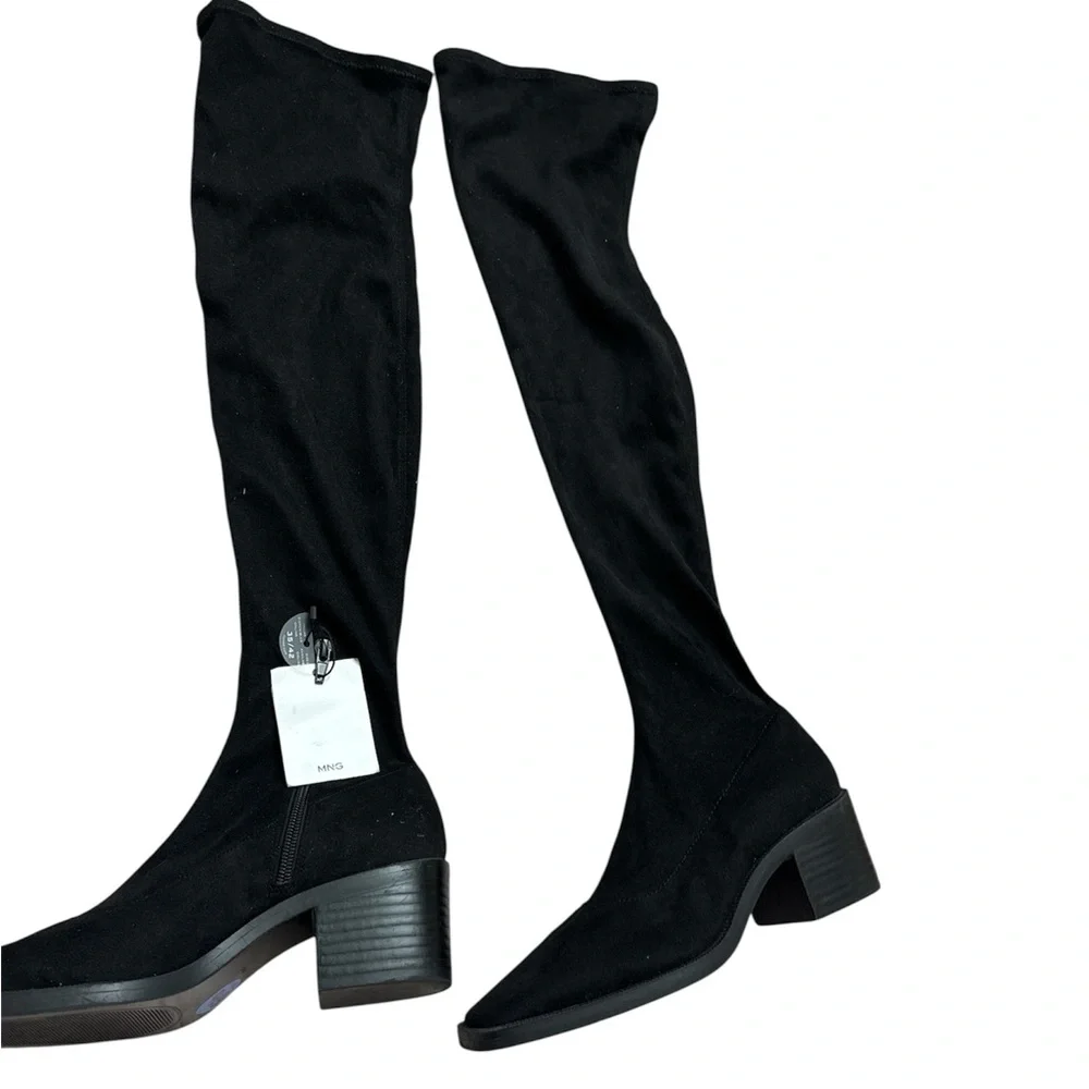MNG Black Over the Knee Boots